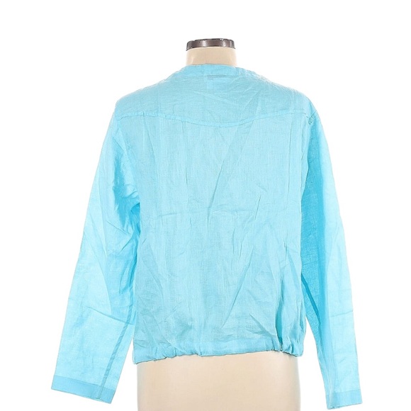 Vintage J. Marco 100% Linen Zip Button down Jacket crop Top Size Large - Picture 4 of 9